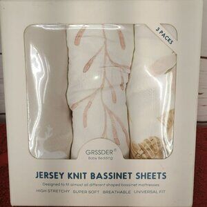 Grssder Baby Bedding Jersey Knit Bassinet Sheet Set 3-Pack High Stretchy Super S